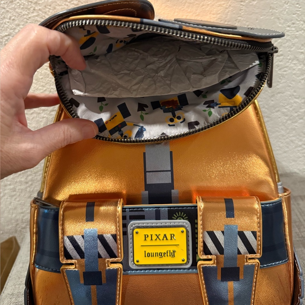 Loungefly Disney Pixar Wall-E Metallic Mini Backpack and Wallet Exclusive - Picture 4 of 8